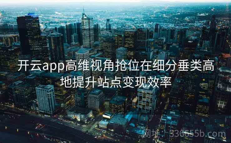 开云app高维视角抢位在细分垂类高地提升站点变现效率